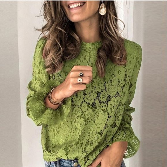 Patty Tops - NWOT Long Sleeve Victorian Lace Ruffle Blouse Women's Size M